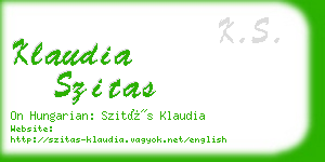 klaudia szitas business card